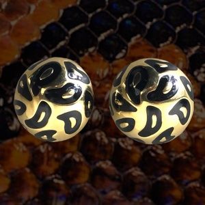 Black & Gold Clip-on Earrings